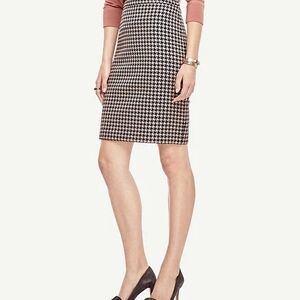 Ann Taylor Shimmery Houndstooth Pencil Skirt